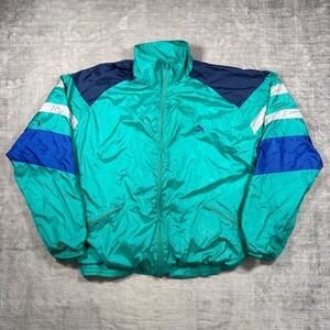 Puma Jacket Mens XL Blue Vintage 80s Colorblock Windbreaker Track Tennis